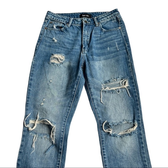fab'rik High Rise Distressed Blue Jeans - Picture 7 of 13